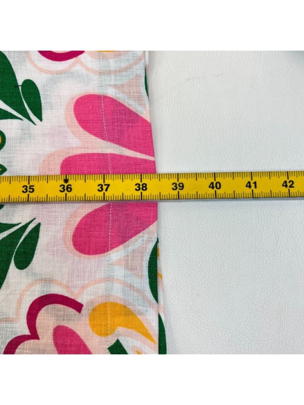 NWOT Boden Green Pink Cleo Linen Tie Waist Dress Multicolor V-Neck Size 8L - Picture 12 of 13